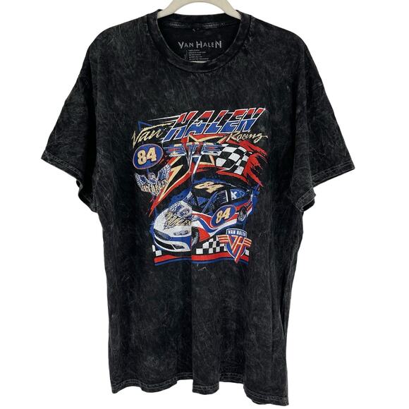 Officially Licensed Van Halen Racing T-Shirt 1984 Black Acid Wash XL NWOT - Picture 1 of 6